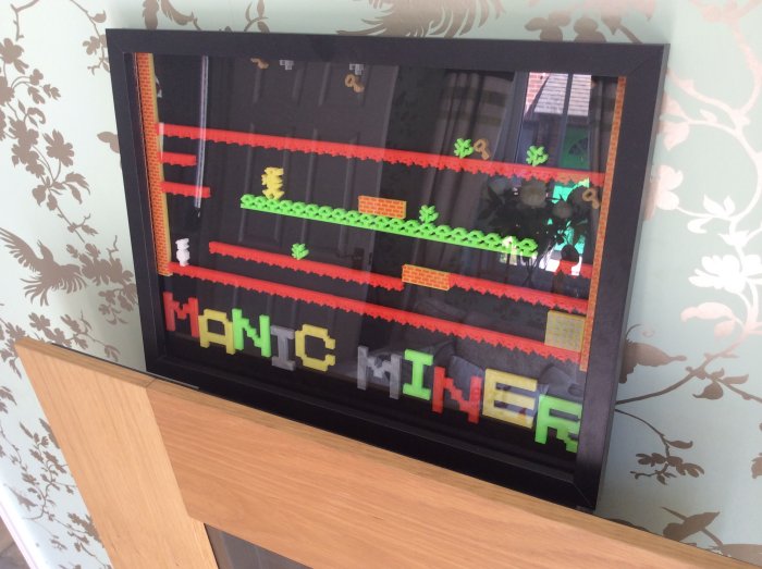 Manic Miner mounted in the glass frame