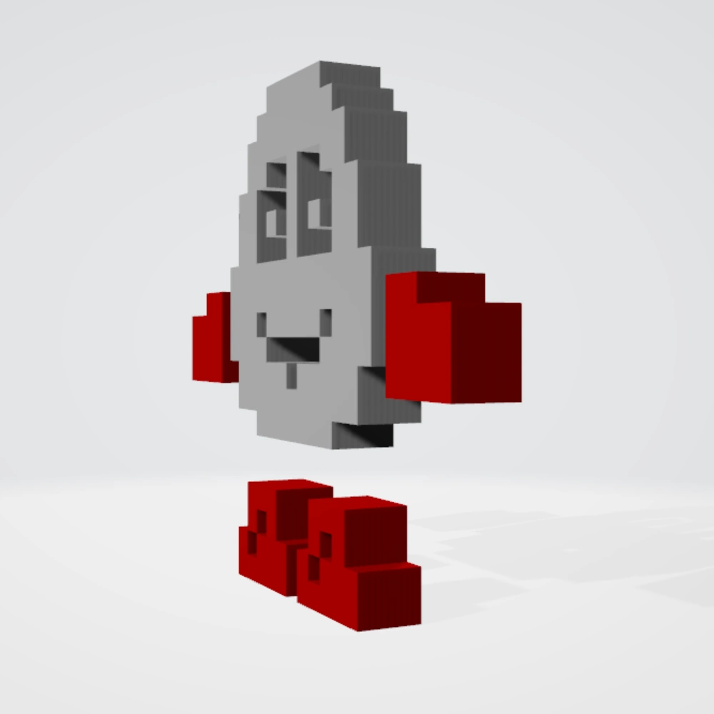 The Dizzy sprite extruded in 3D 2