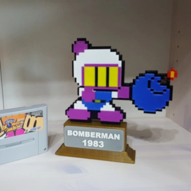 SNES Bomberman 3D Printed Trophy/Bitmap